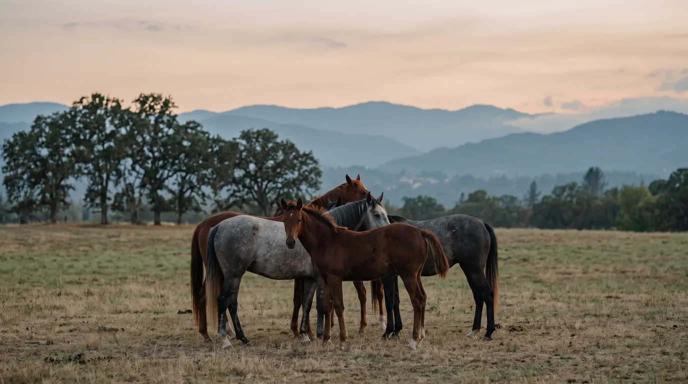 Chevaux en liberté, Écurie ERB, Rhône